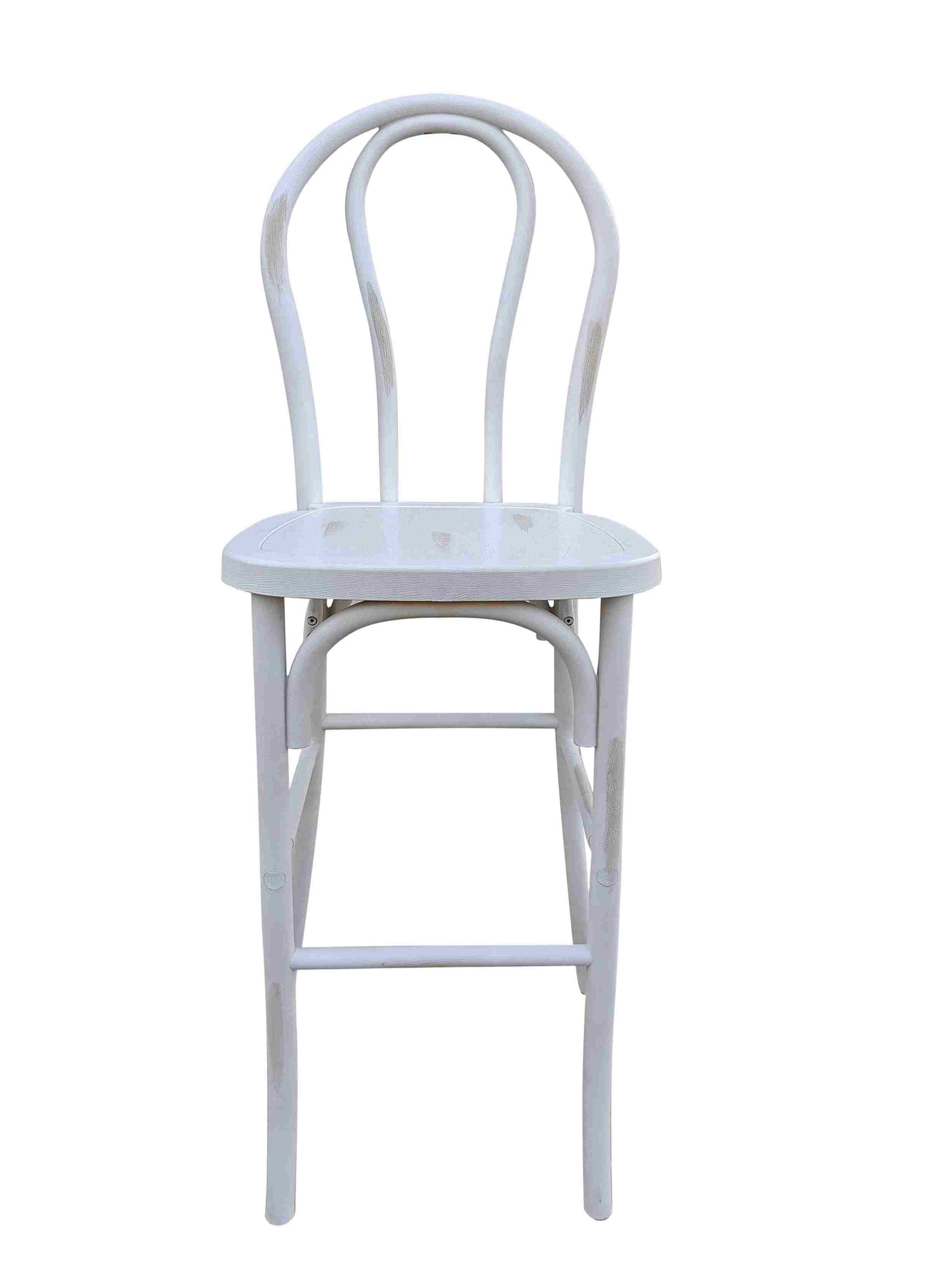 Chivari White Distressed Resin Steel Skeleton™ Bentwood Barstool - 2 Pack - Some Assembly Required BBRWD-KD-ST-AX-2