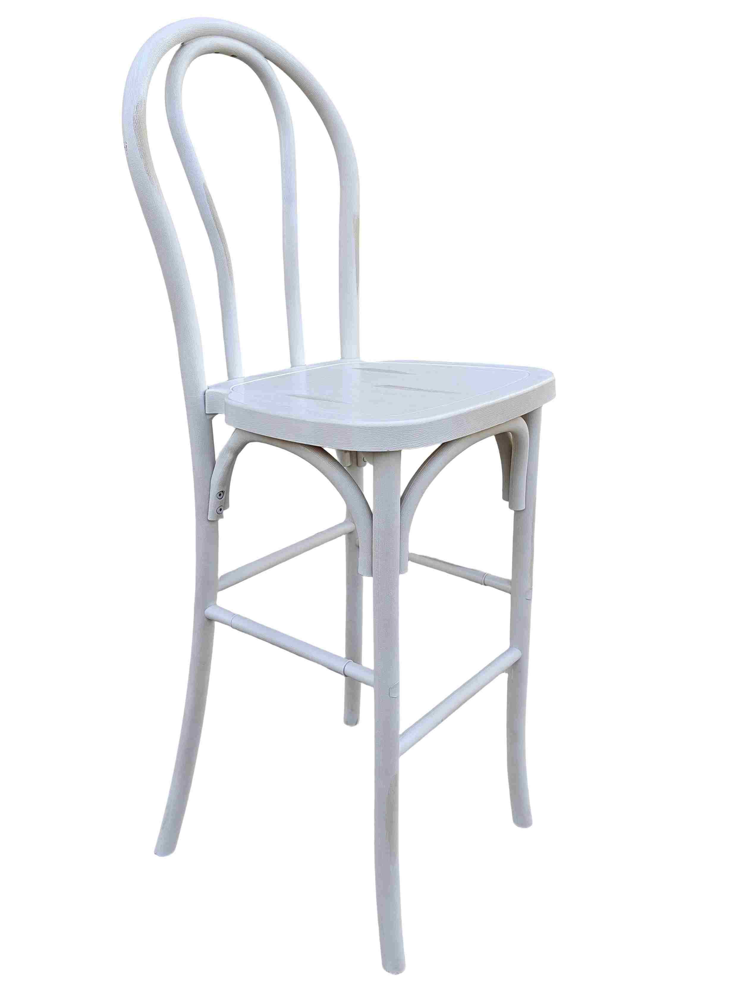 Chivari White Distressed Resin Steel Skeleton™ Bentwood Barstool - 2 Pack - Some Assembly Required BBRWD-KD-ST-AX-2