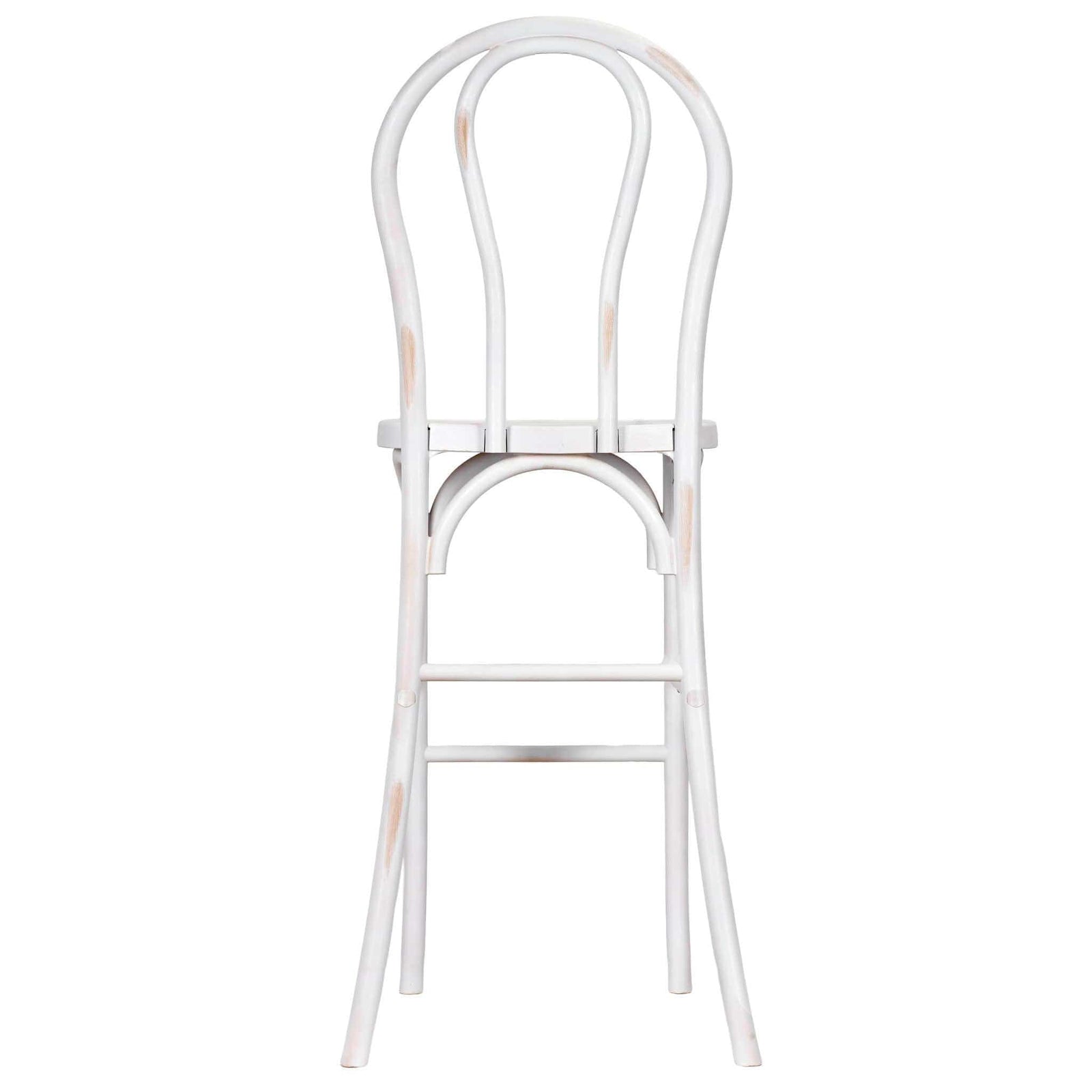 Chivari White Distressed Resin Steel Skeleton™ Bentwood Barstool - 2 Pack - Some Assembly Required BBRWD-KD-ST-AX-2