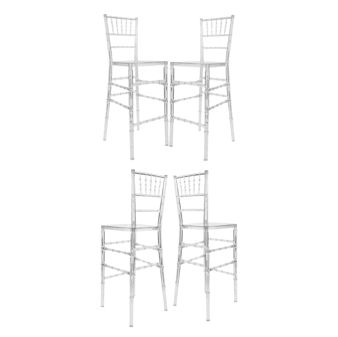Chivari Clear Resin ProClear™ Chiavari Barstool - 4 Pack - Some Assembly Required BCRC-U-ZG-T-4