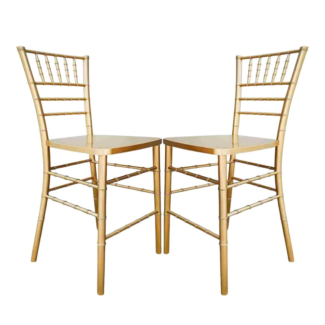 Chivari Gold Bullion Resin Steel Skeleton™ Chiavari Barstool - 2 Pack - Some Assembly Required BCRG-KD-ST-AX-2