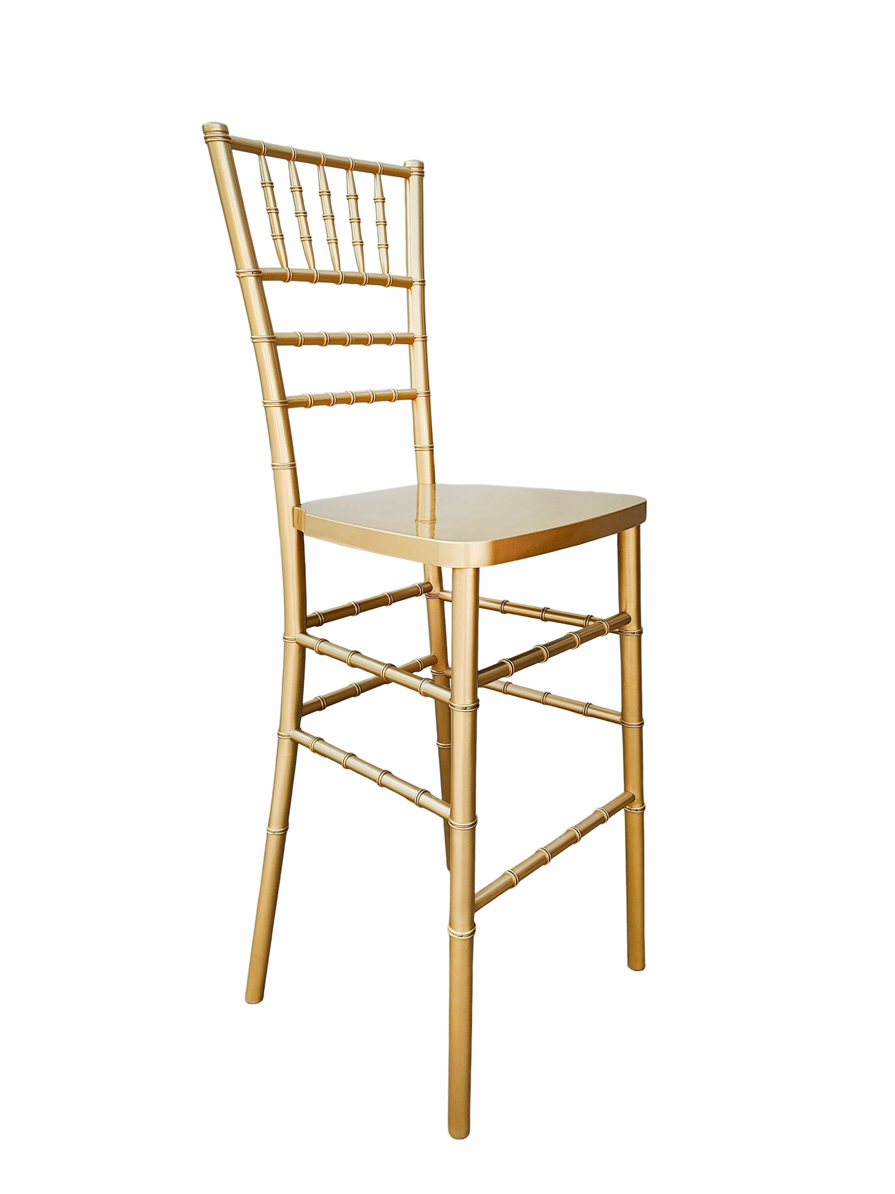 Chivari Gold Bullion Resin Steel Skeleton™ Chiavari Barstool BCRG-ST-AX-T