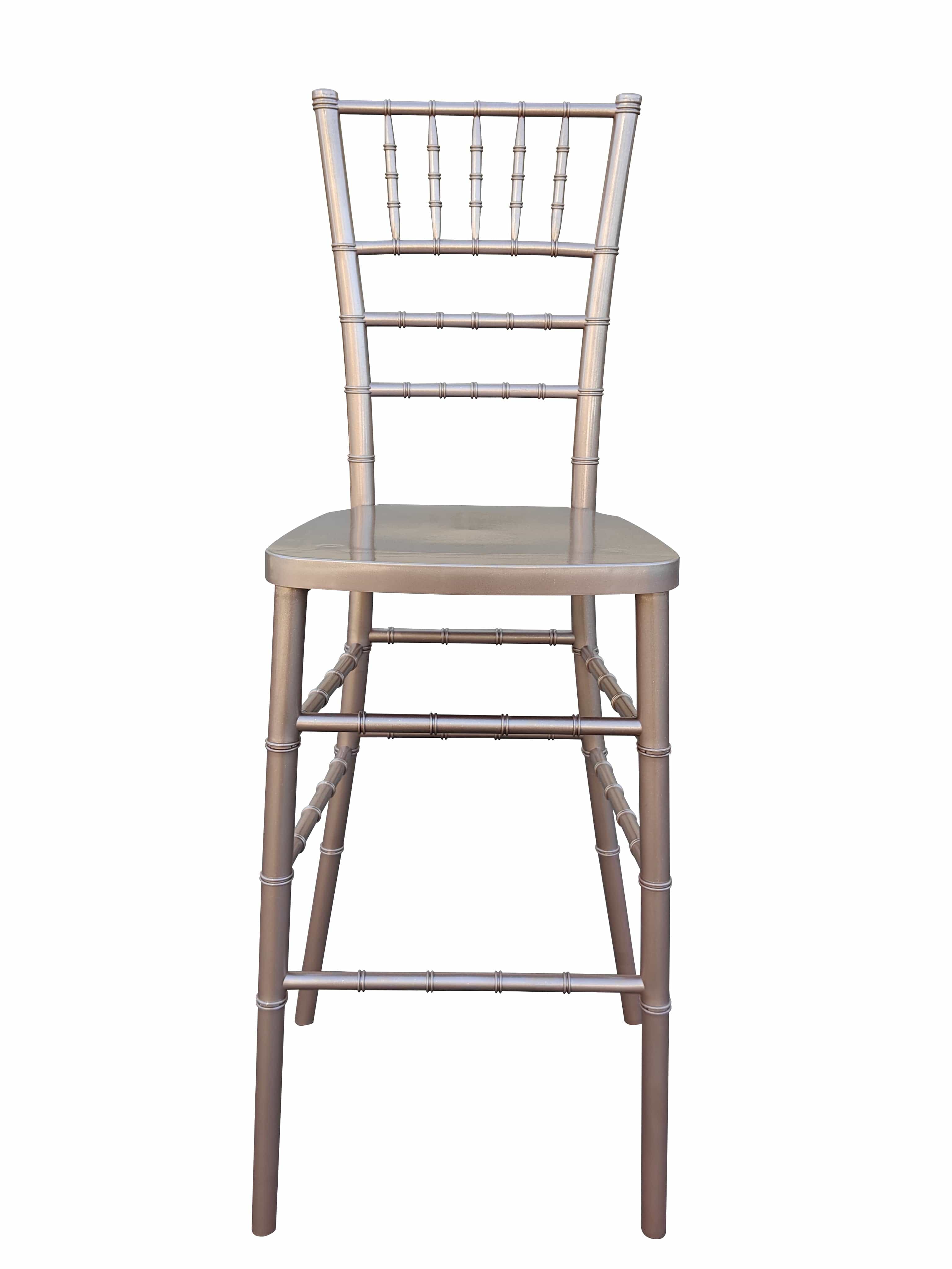 Chivari Sparkling Rose Gold Resin Steel Skeleton™ Chiavari Barstool BCRRGSP-ST-AX-T