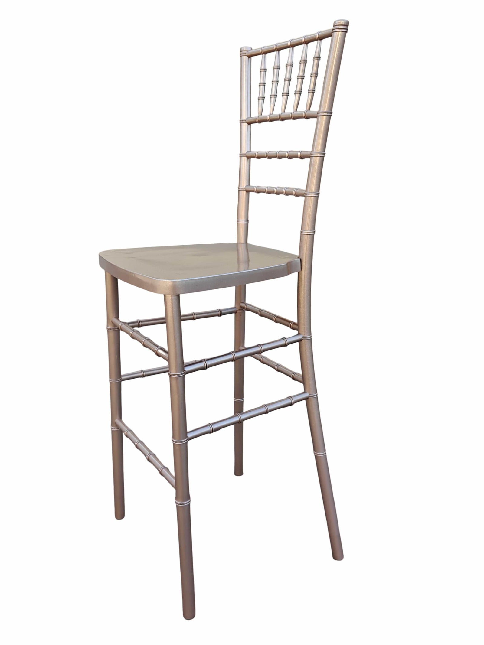 Chivari Sparkling Rose Gold Resin Steel Skeleton™ Chiavari Barstool BCRRGSP-ST-AX-T