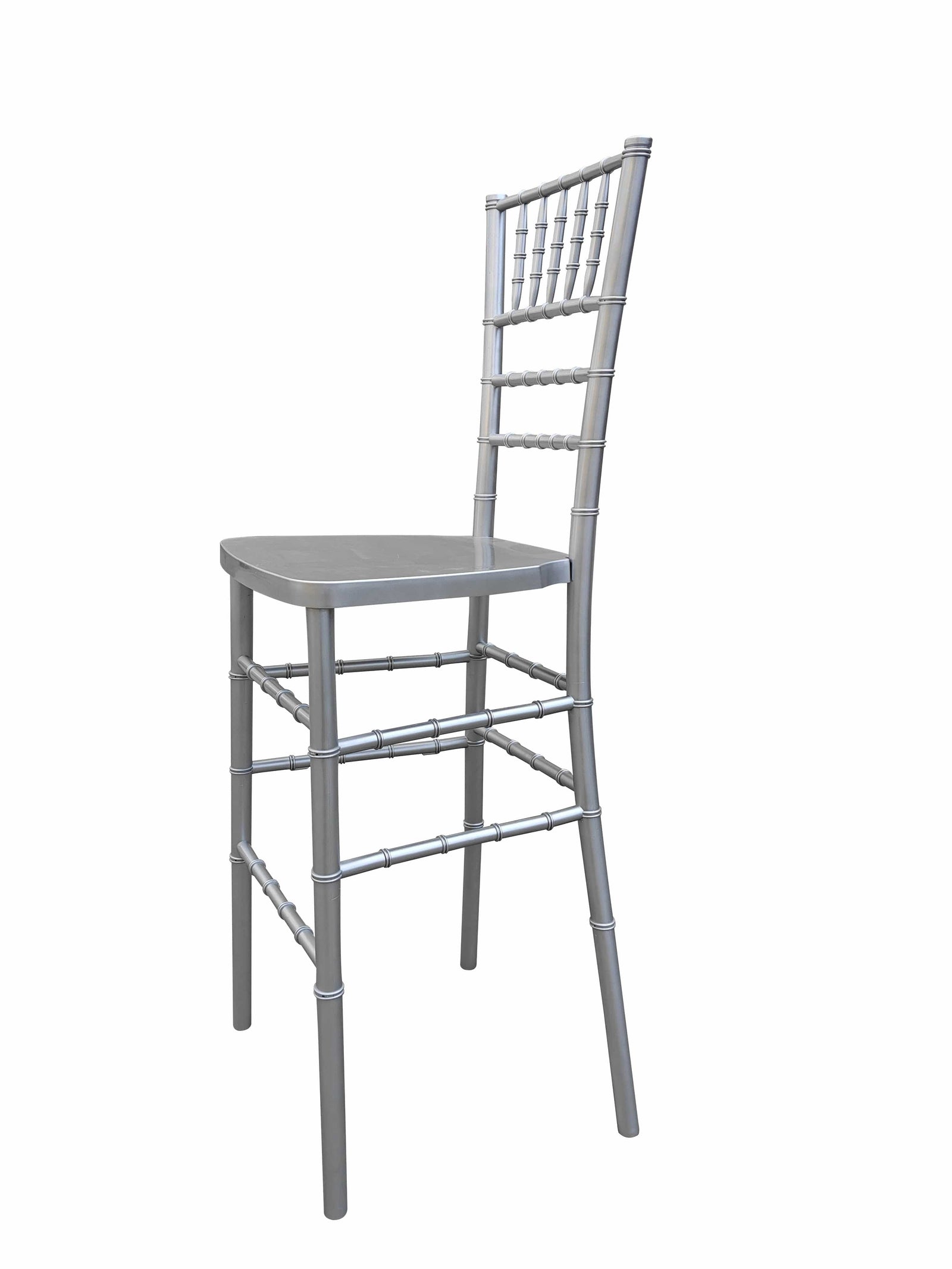 Chivari Silver Resin Steel Skeleton™ Chiavari Barstool BCRS-ST-AX-T