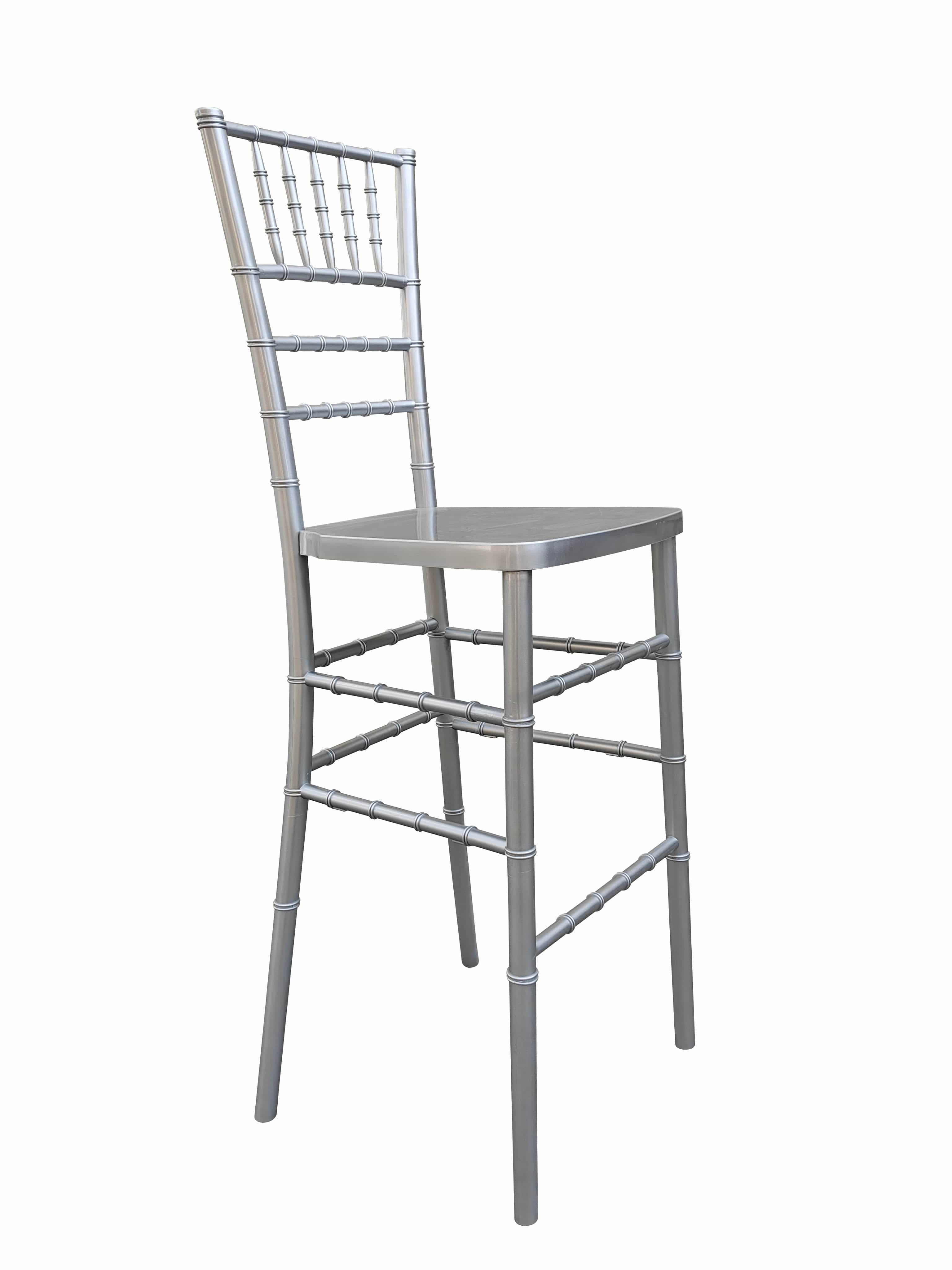 Chivari Silver Resin Steel Skeleton™ Chiavari Barstool BCRS-ST-AX-T