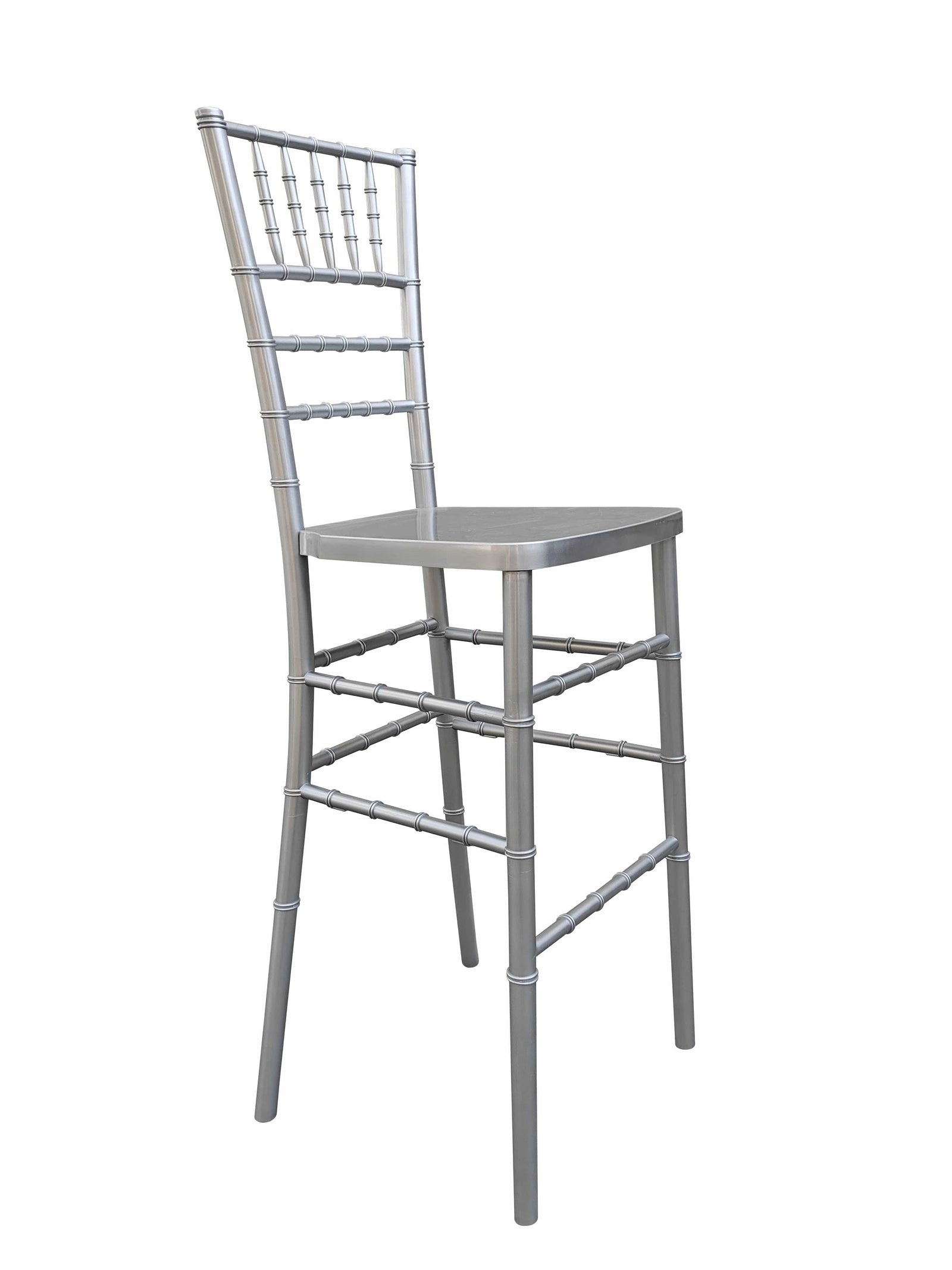 Chivari Silver Resin Steel Skeleton™ Chiavari Barstool BCRS-ST-AX-T