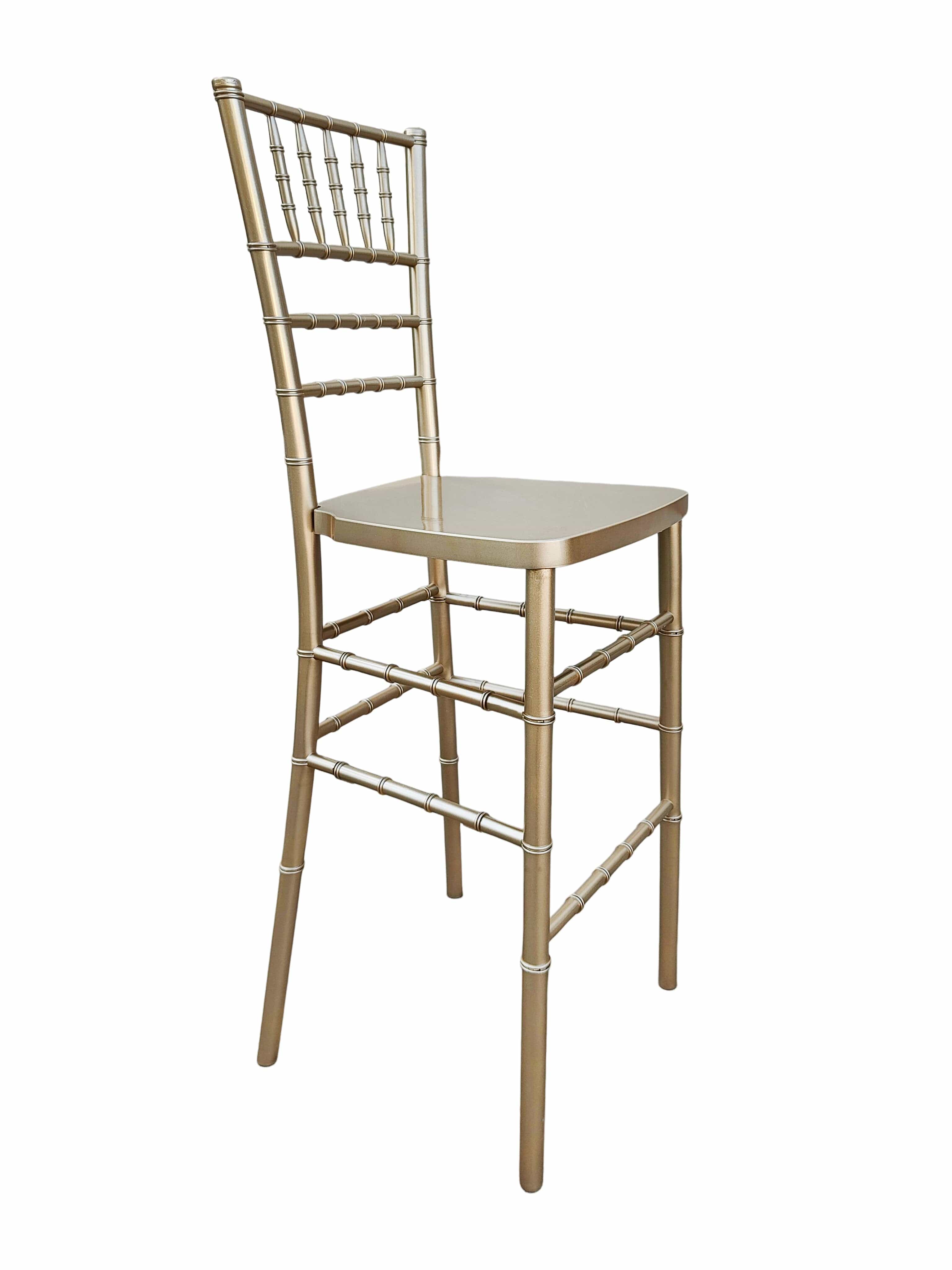 Chivari Sparkling Gold Champagne Resin Steel Skeleton™ Chiavari Barstool BCRSCG-ST-AX-T