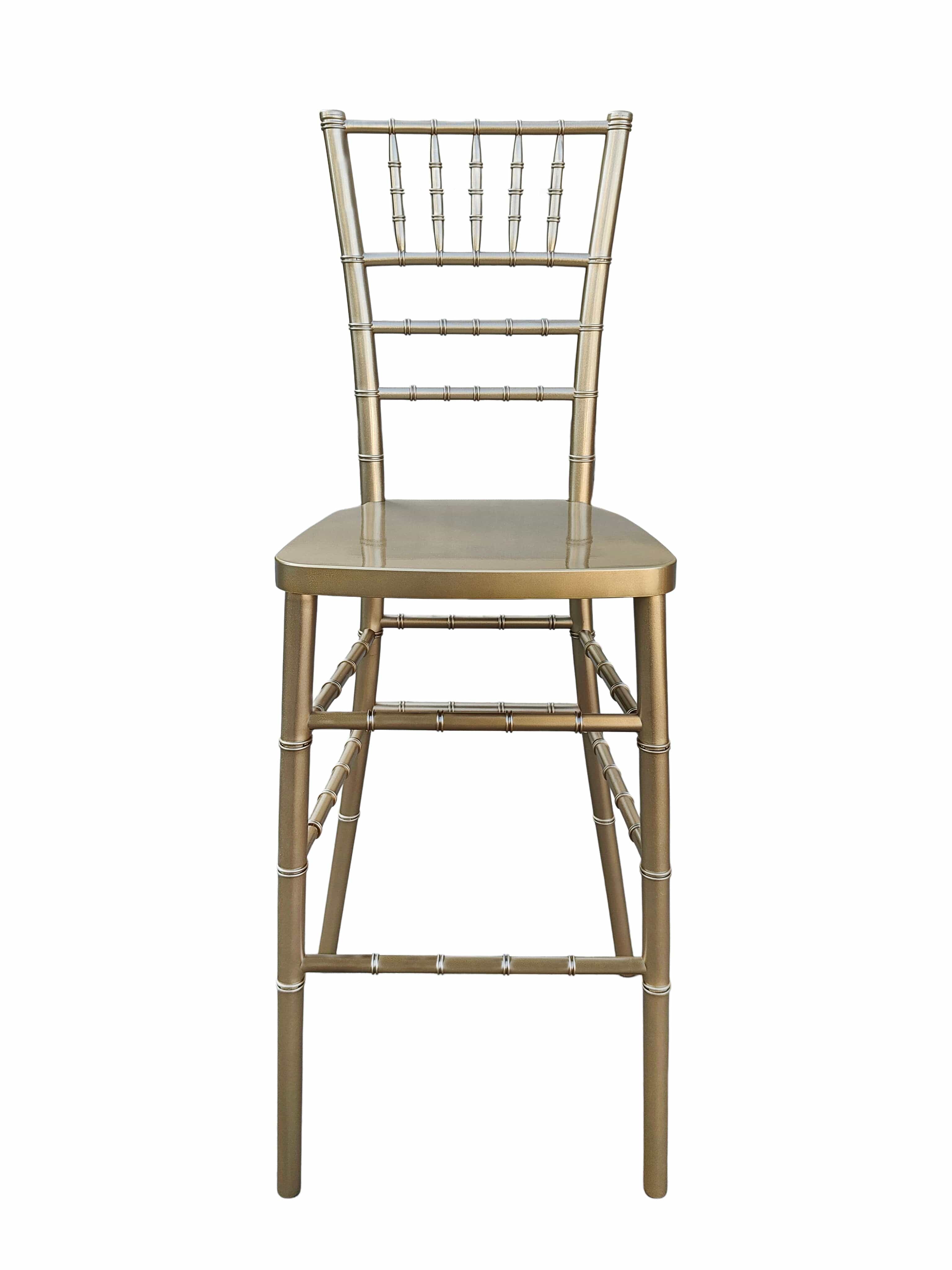 Chivari Sparkling Gold Champagne Resin Steel Skeleton™ Chiavari Barstool BCRSCG-ST-AX-T