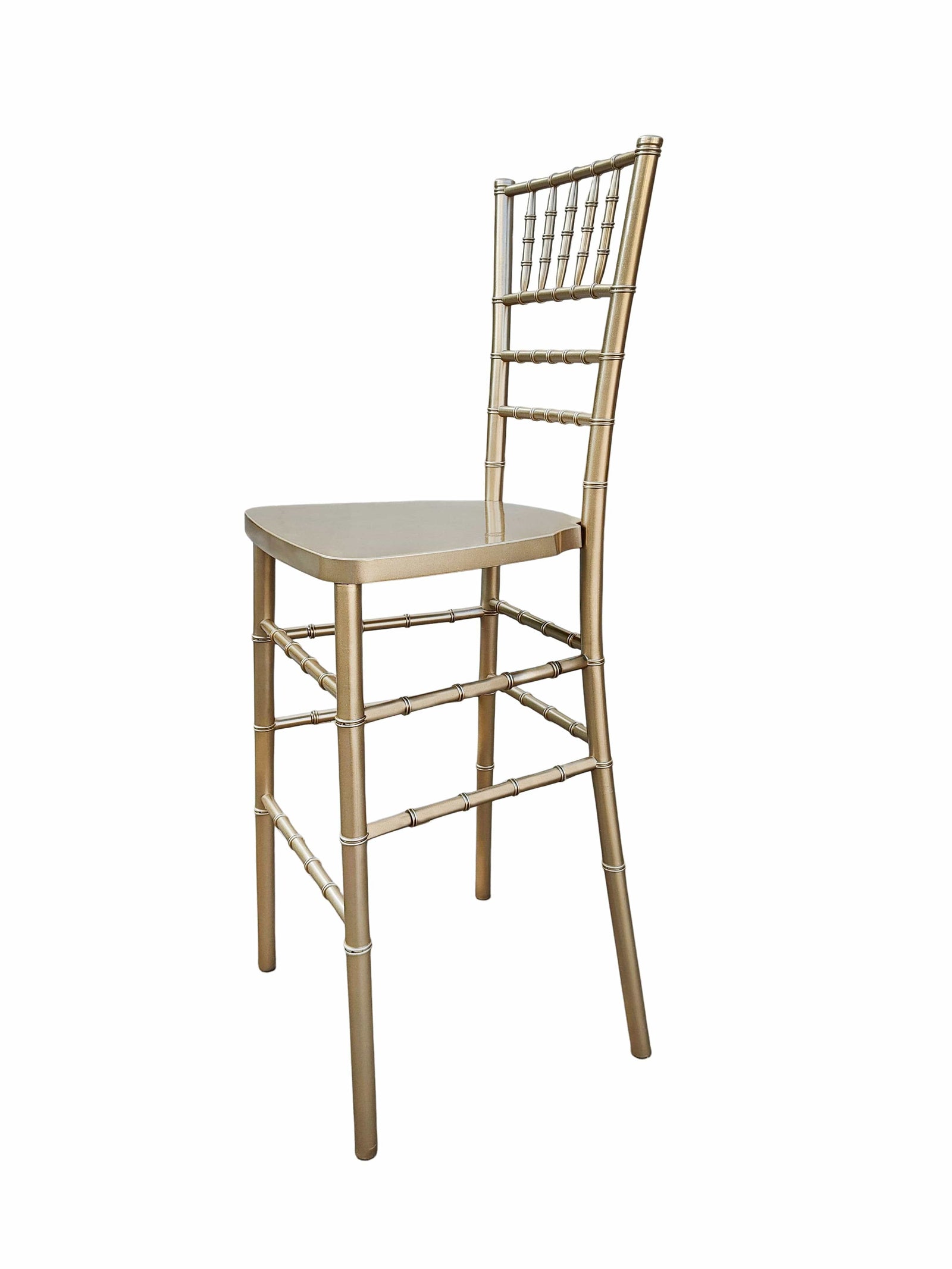 Chivari Sparkling Gold Champagne Resin Steel Skeleton™ Chiavari Barstool BCRSCG-ST-AX-T