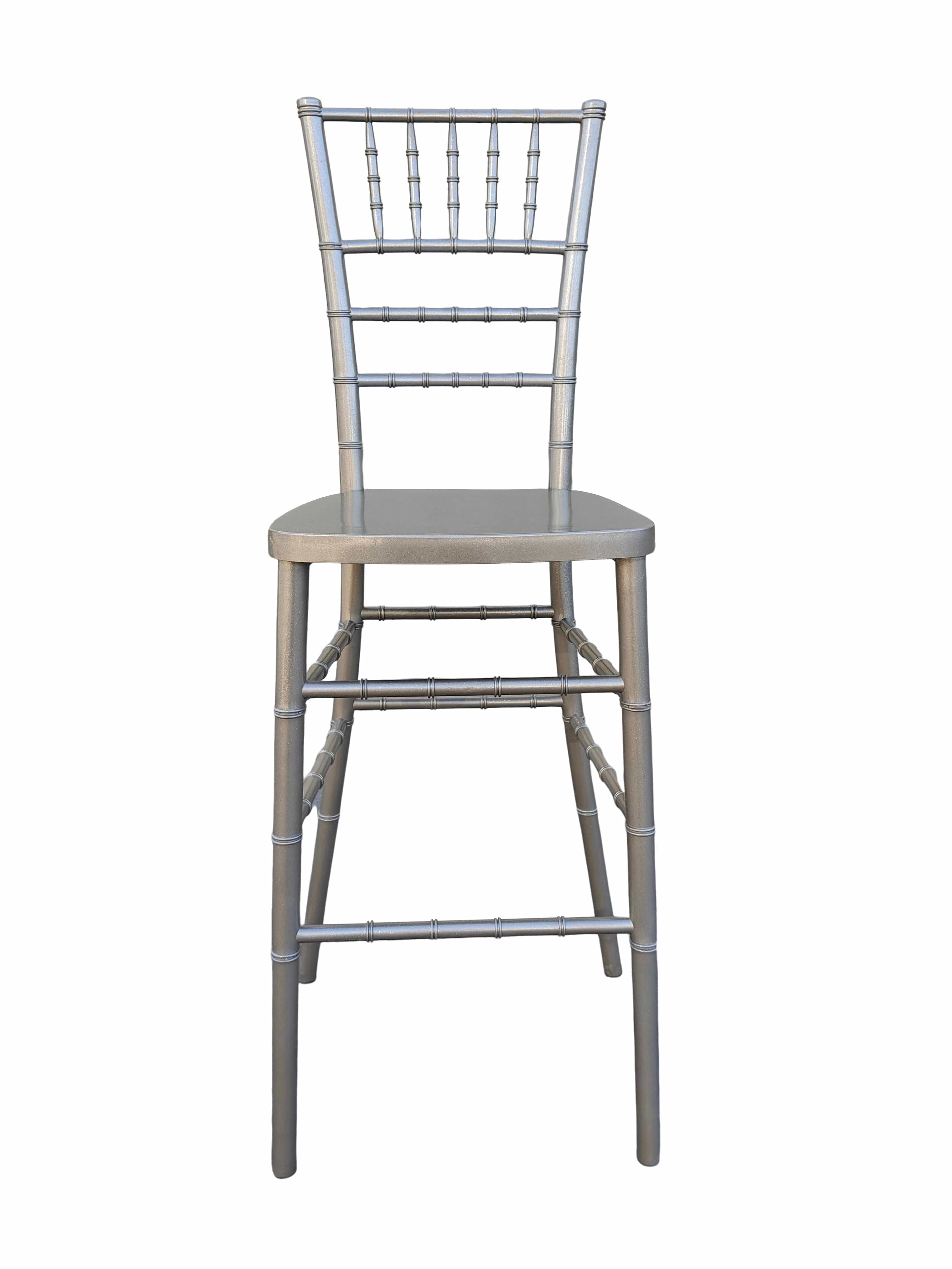 Chivari Sparkling Silver Champagne Resin Steel Skeleton™ Chiavari Barstool BCRSCS-ST-AX-T