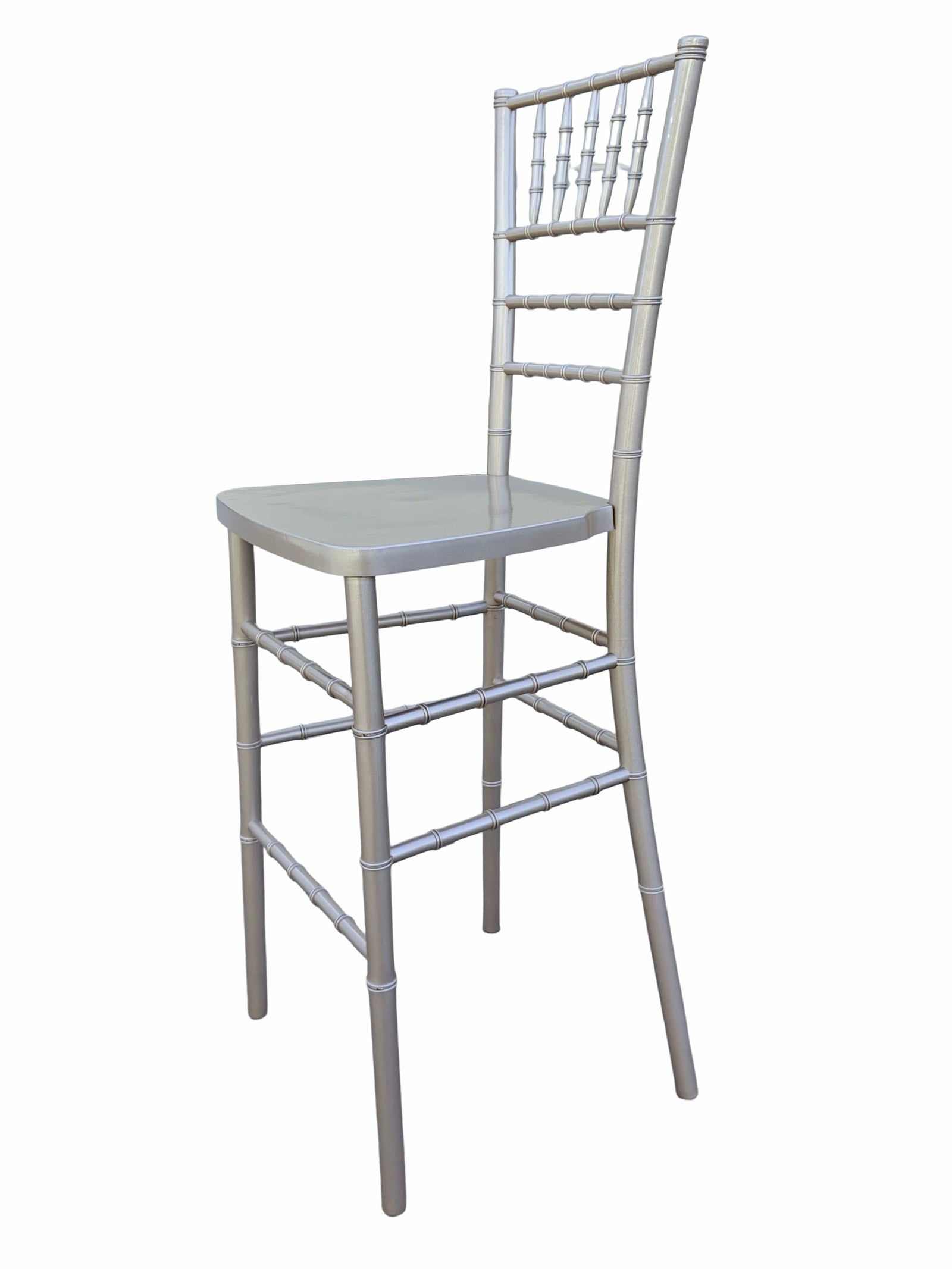 Chivari Sparkling Silver Champagne Resin Steel Skeleton™ Chiavari Barstool BCRSCS-ST-AX-T