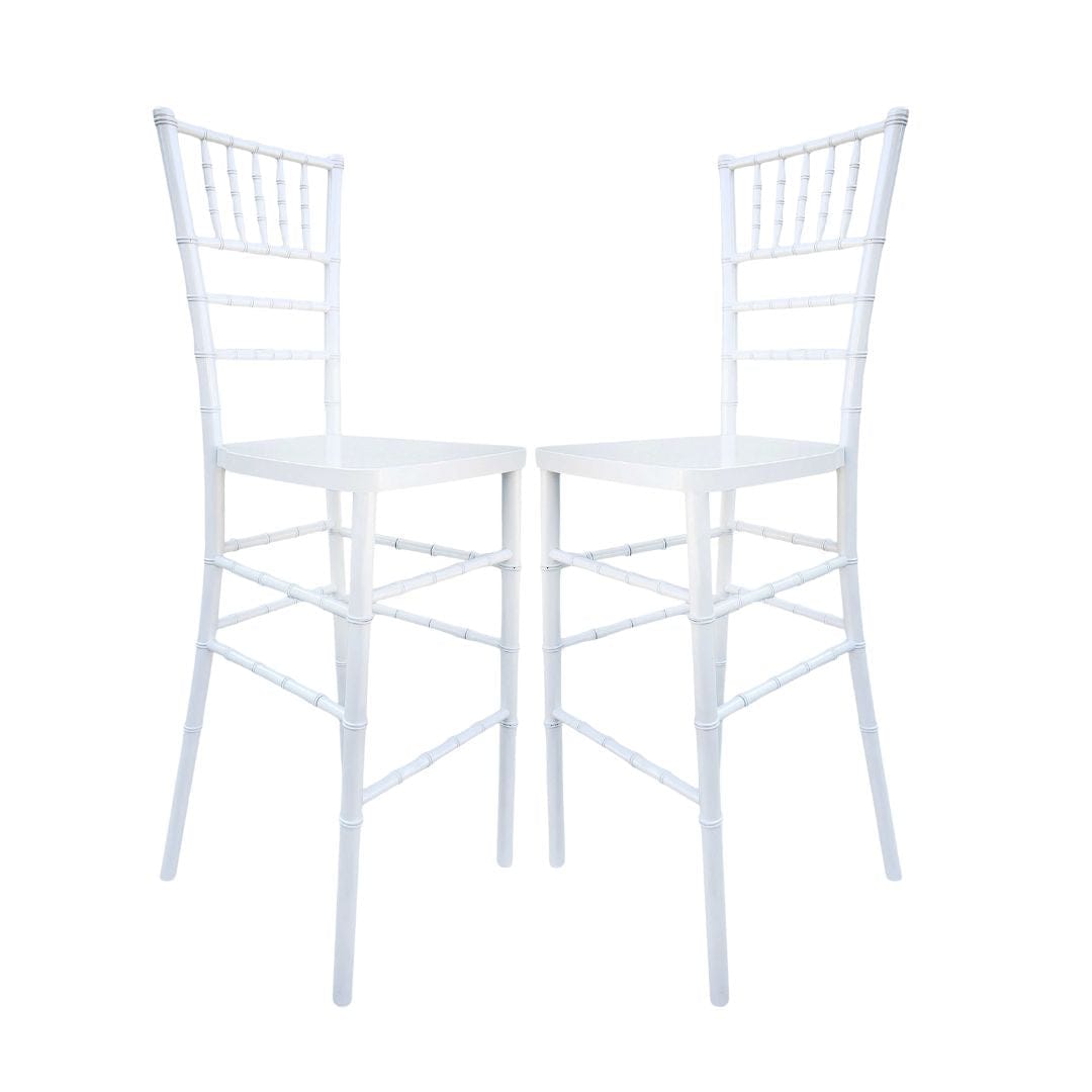 Chivari White Resin Steel Skeleton™ Chiavari Barstool - 2 Pack - Some Assembly Required BCRW-KD-ST-AX-2