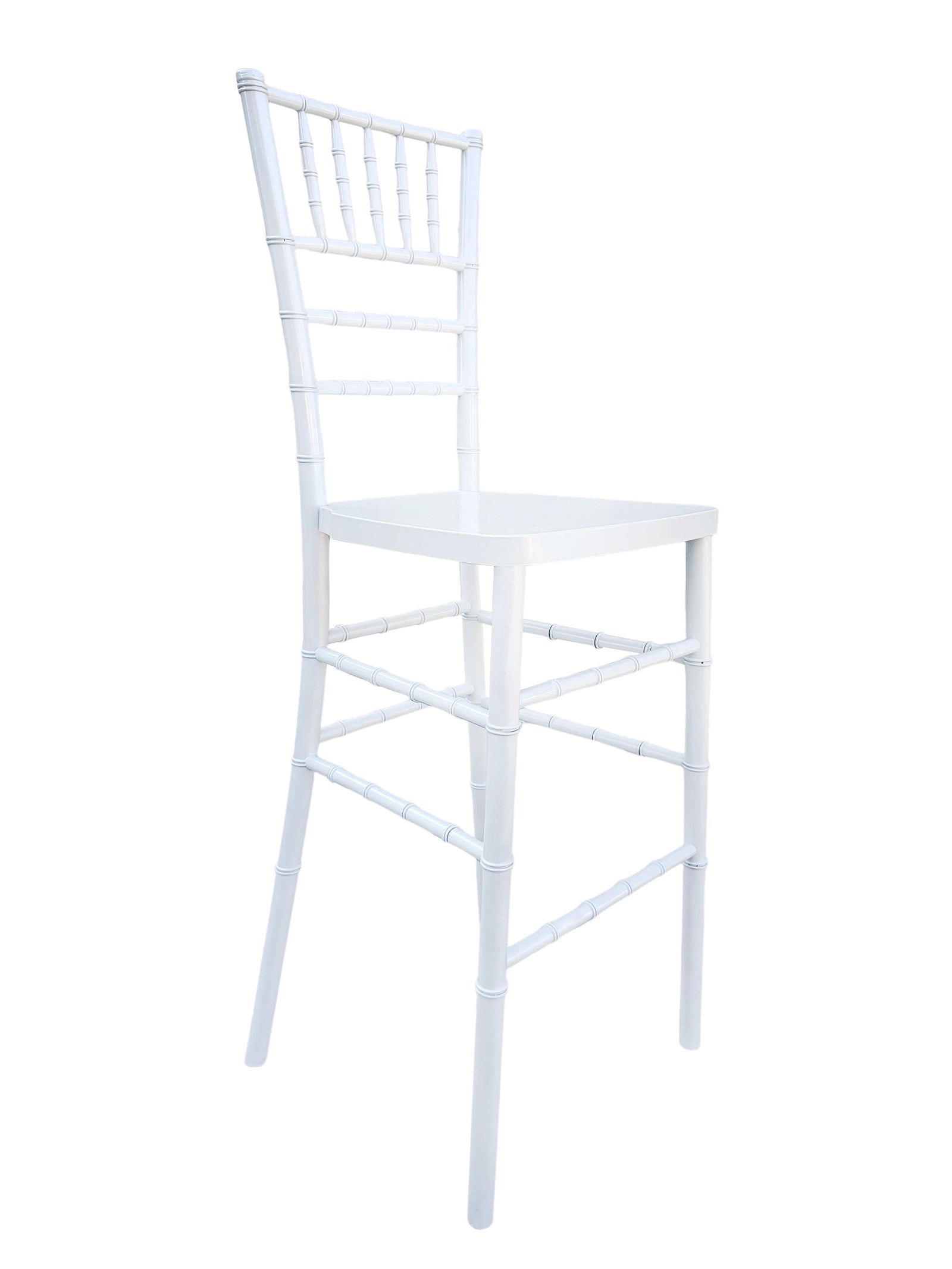Chivari Sparkling Pearl White Resin Steel Skeleton™ Chiavari Barstool BCRWSP-ST-AX-T