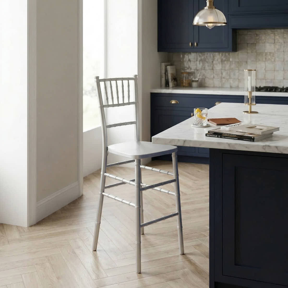 Silver ToughWood™ Chiavari Barstool