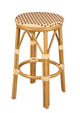 Chivari Beige on Maroon 26" Counter Height PE Rattan No Back Bistro Barstool BCNBPWM-AX-T