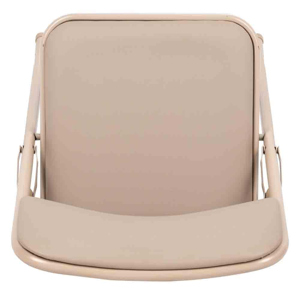 Chivari Beige Metal Folding Chair with  Beige Vinyl Cushion CFMVBEBE1-CX-T
