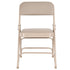 Chivari Beige Metal Folding Chair with  Beige Vinyl Cushion CFMVBEBE1-CX-T