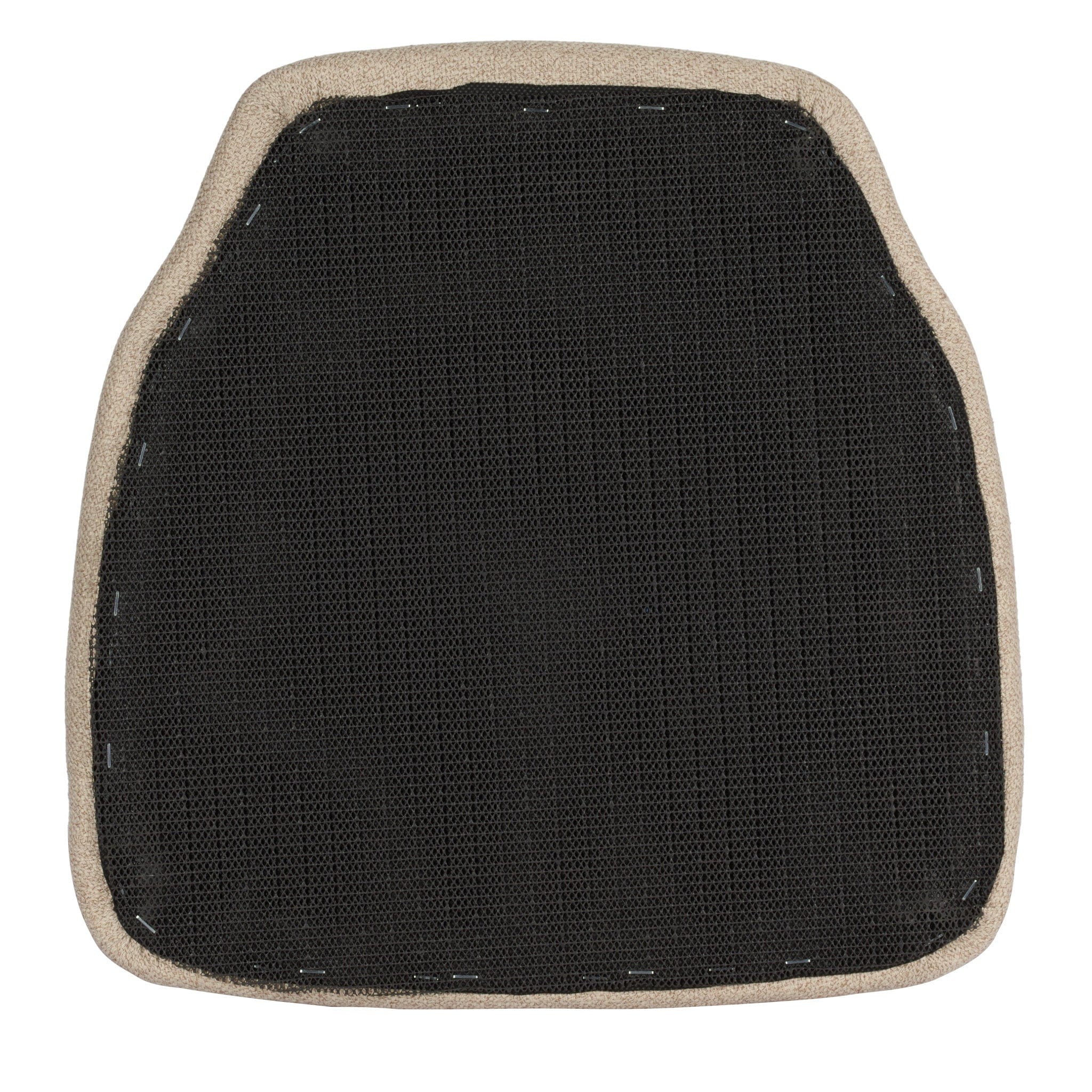 Chivari Beige 1.75" Thick Fabric Panel Back Chiavari Chair Cushion and SlipNot™ Technology CUSHPANFAB-BGE-A