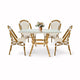 Toulouse White and Beige French Bistro Set Includes  48" x 36" Table and 4 Chairs FBK-SQ-WB-WB4-AX