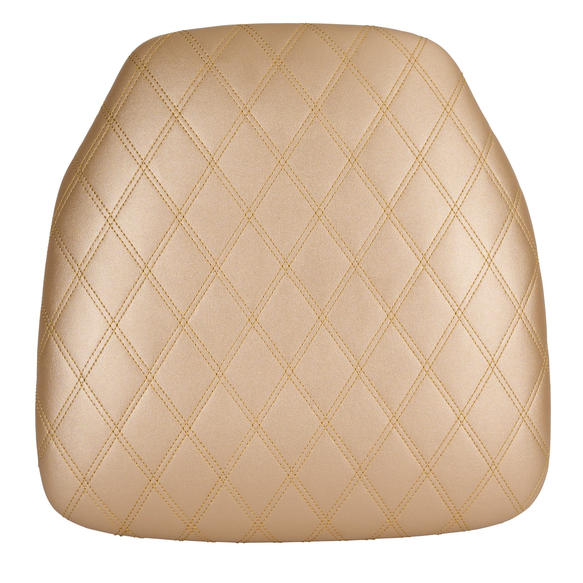 Chivari Gold Vinyl Panel Back Chiavari Cushion with Bentley Stitching and SlipNot™ Technology CUSHPANVINBENTG-A