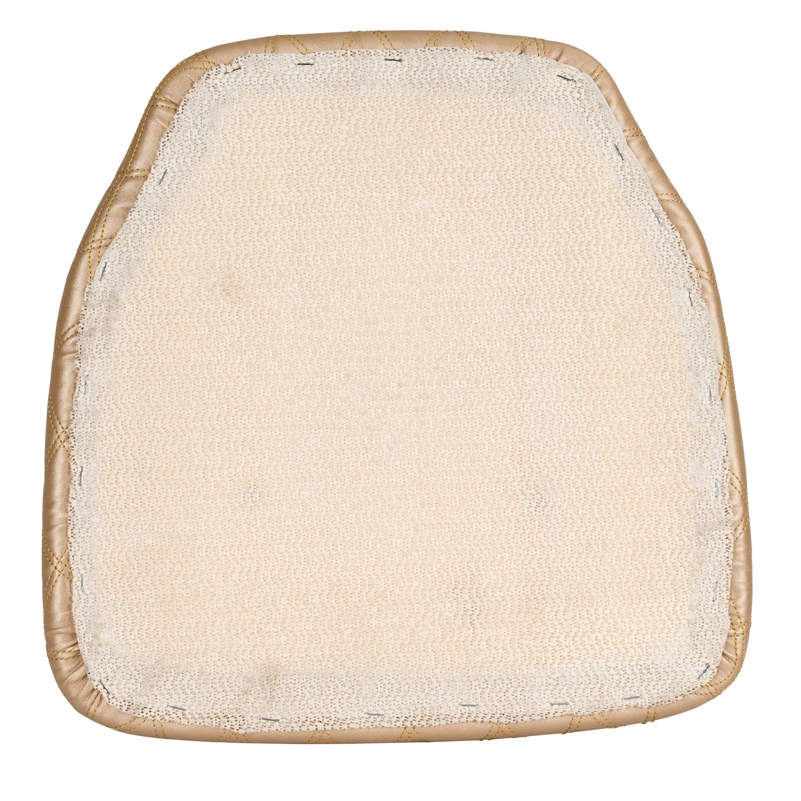 Chivari Gold Vinyl Panel Back Chiavari Cushion with Bentley Stitching and SlipNot™ Technology CUSHPANVINBENTG-A
