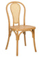 Natural Resin Bentwood Chair with Rattan Back