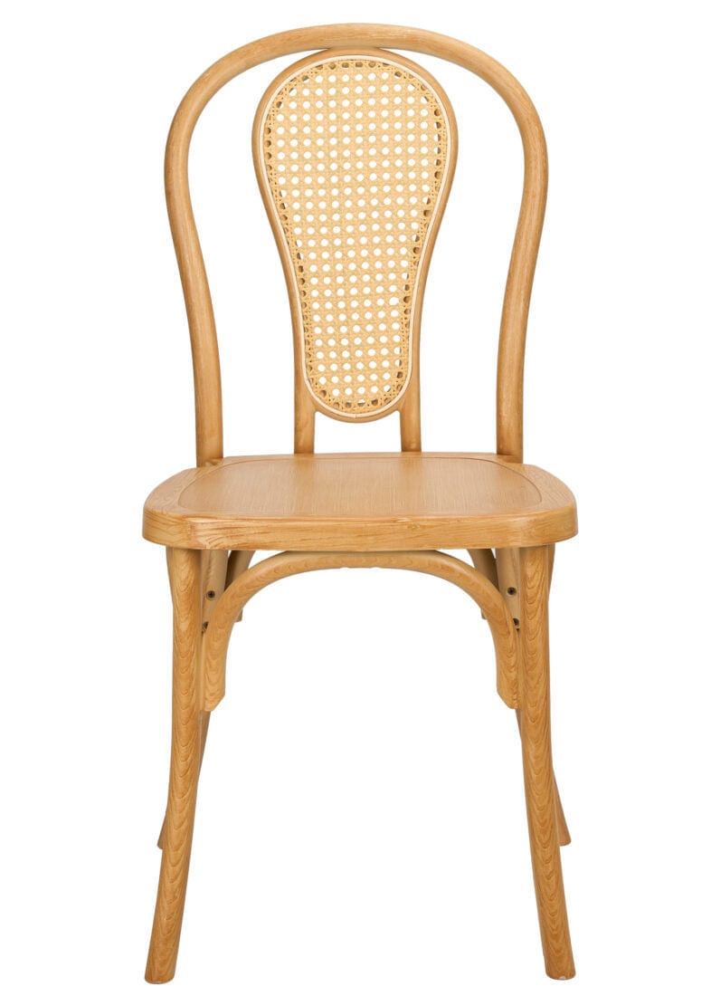Natural Resin Bentwood Chair with Rattan Back