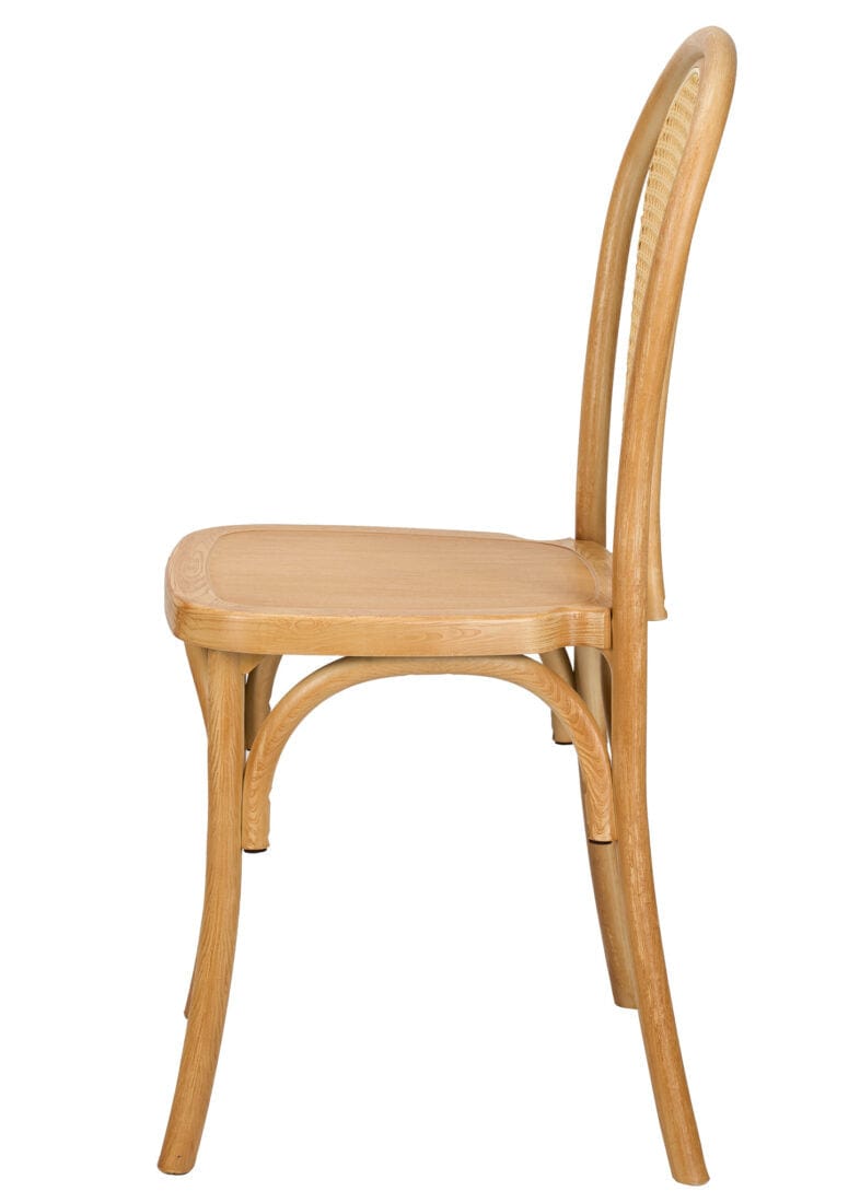 Natural Resin Bentwood Chair with Rattan Back