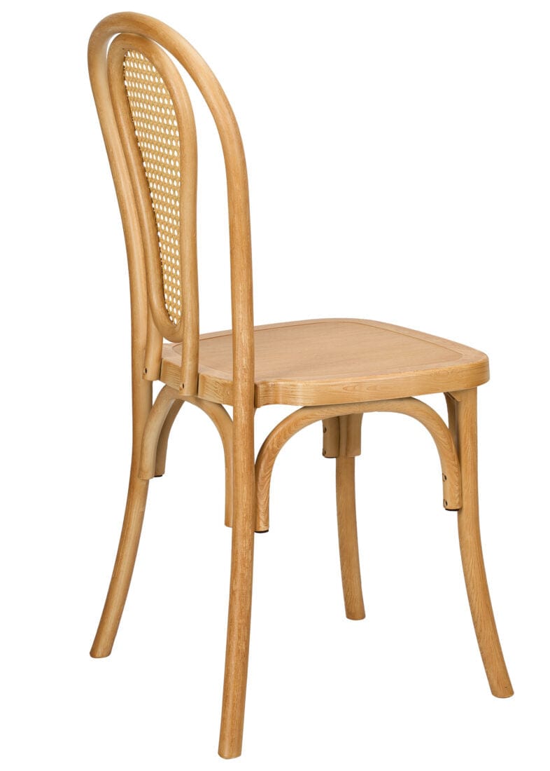 Natural Resin Bentwood Chair with Rattan Back