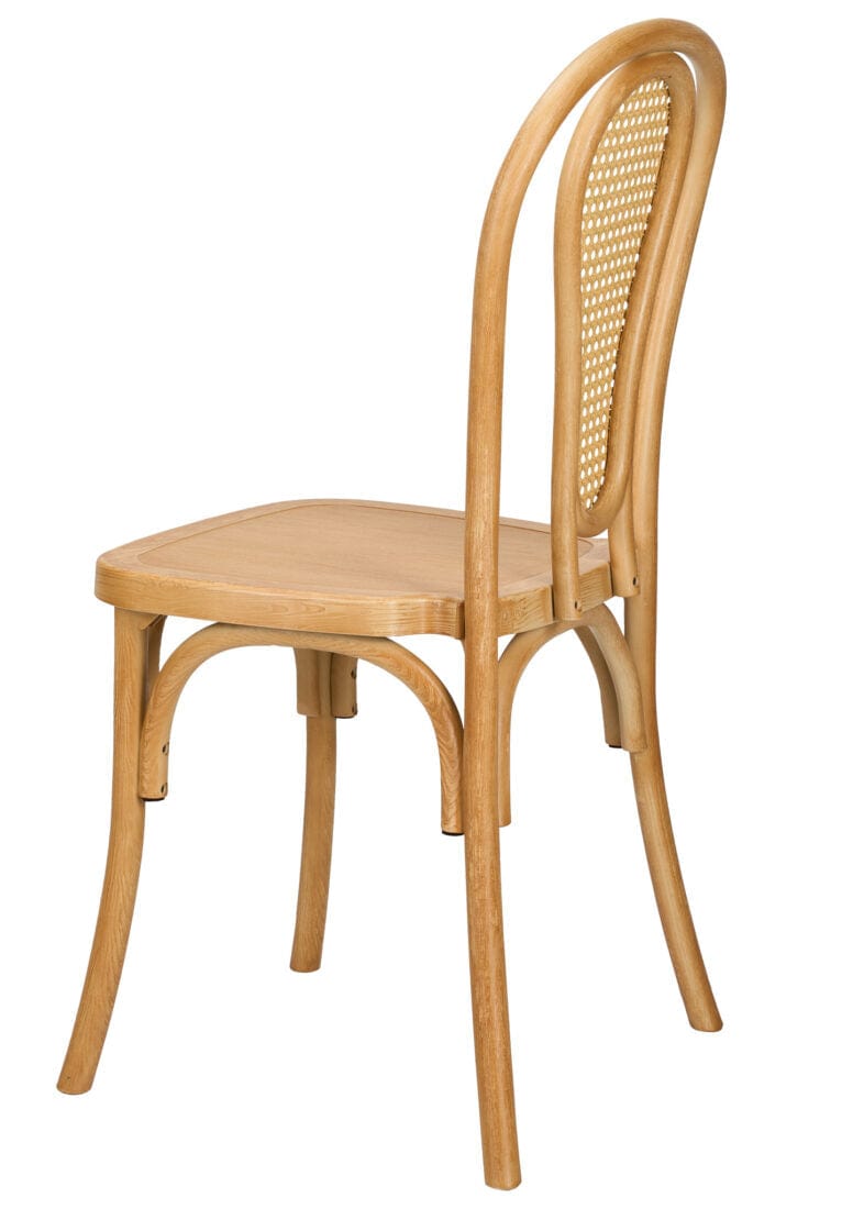 Natural Resin Bentwood Chair with Rattan Back