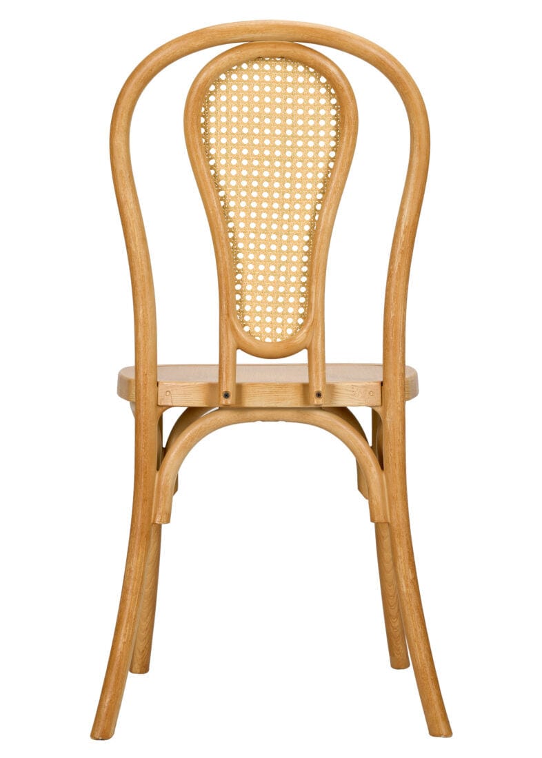 Natural Resin Bentwood Chair with Rattan Back