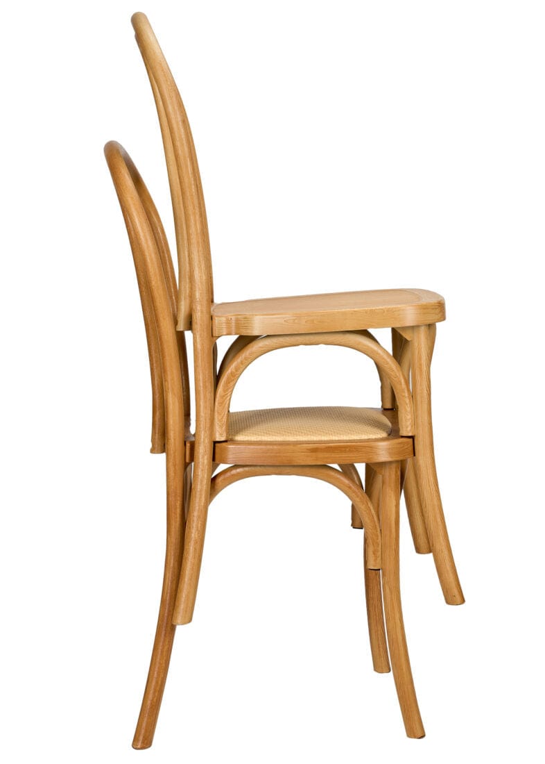 Natural Resin Bentwood Chair with Rattan Back