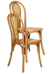 Natural Resin Bentwood Chair with Rattan Back