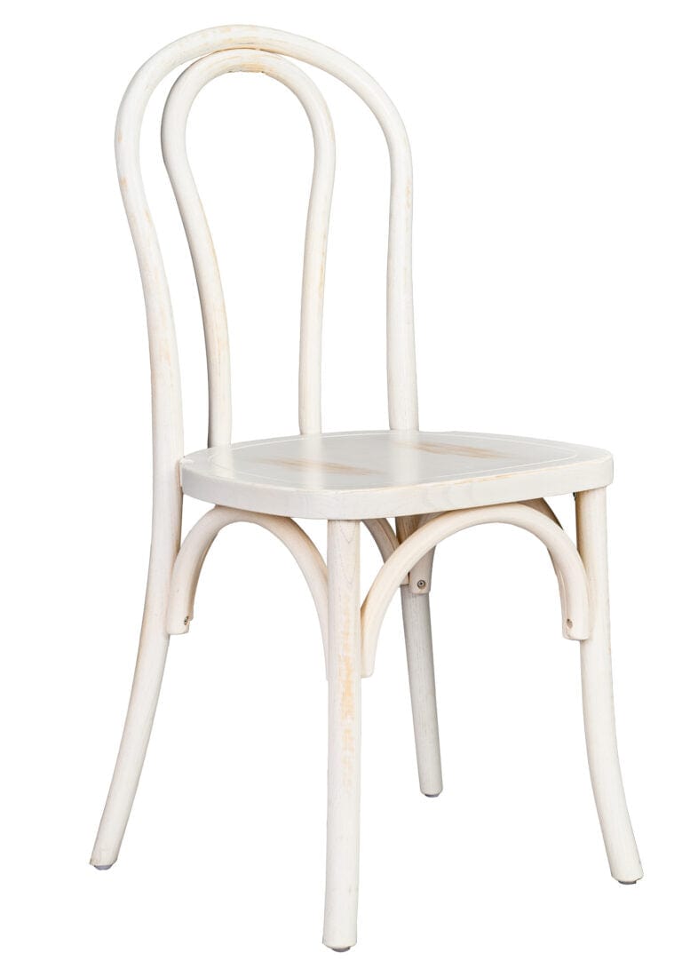 Chivari White Distressed Wood Bentwood Chair CBWW-ZG-T