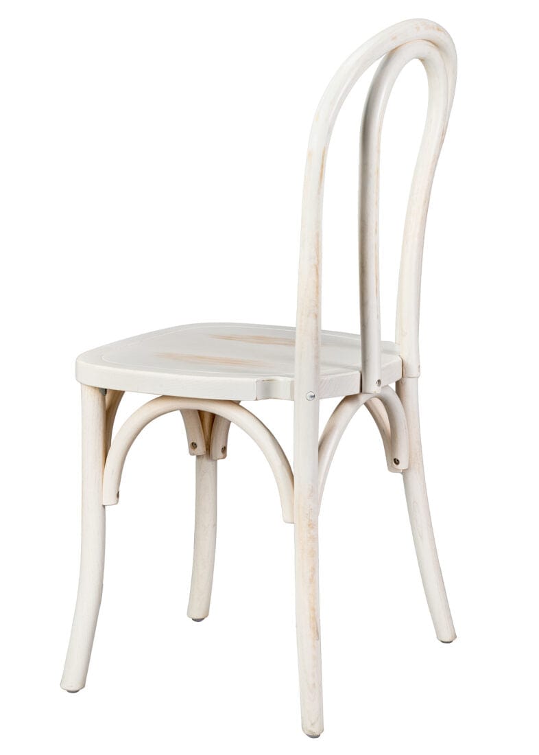 Chivari White Distressed Wood Bentwood Chair CBWW-ZG-T
