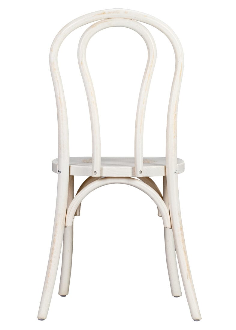 Chivari White Distressed Wood Bentwood Chair CBWW-ZG-T