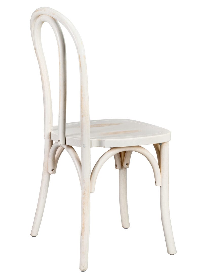 Chivari White Distressed Wood Bentwood Chair CBWW-ZG-T