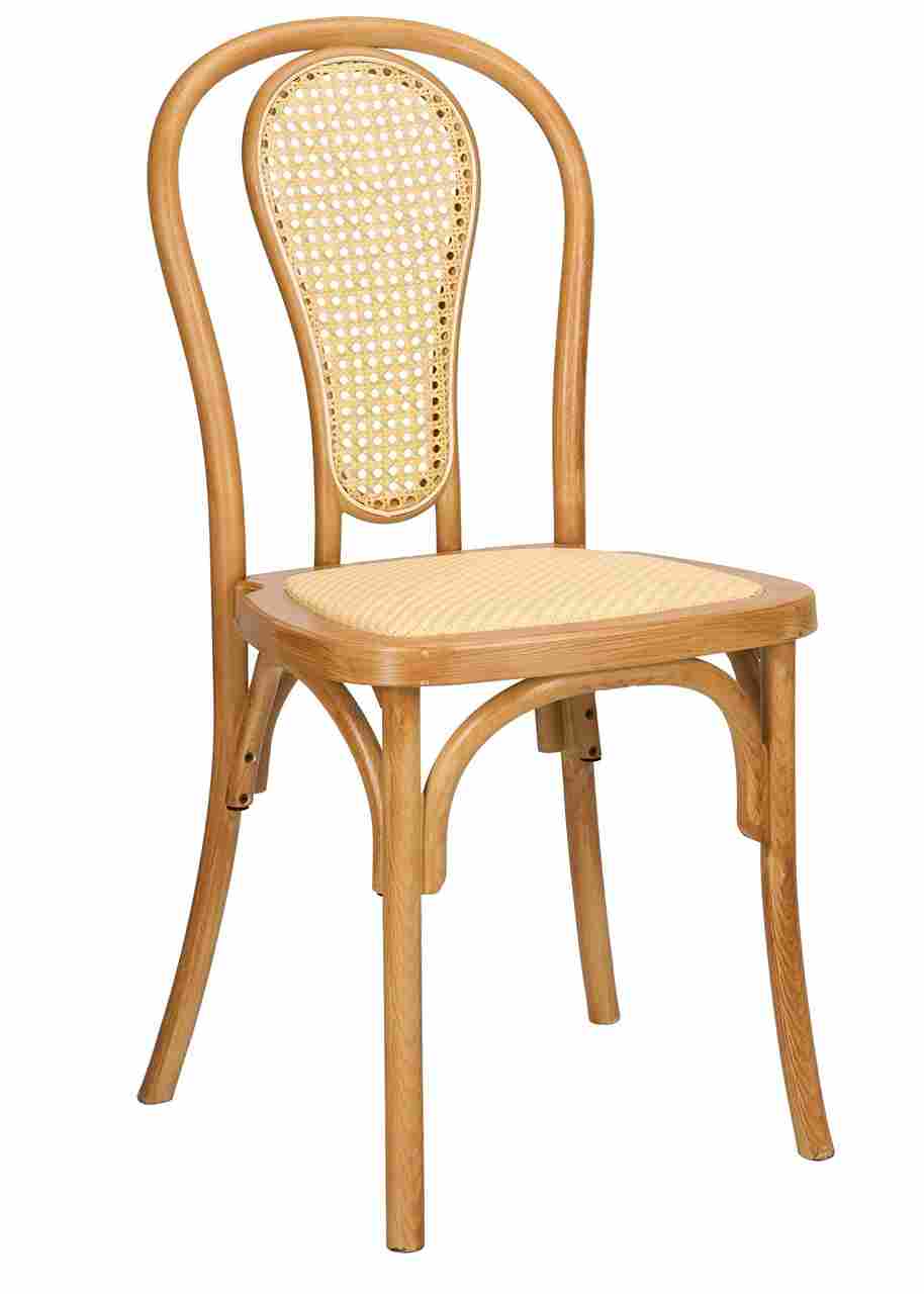 Chivari Bentwood Resin Natural Rattan Standard Square Seat with Rattan Back CBRN-RR-ZG-T