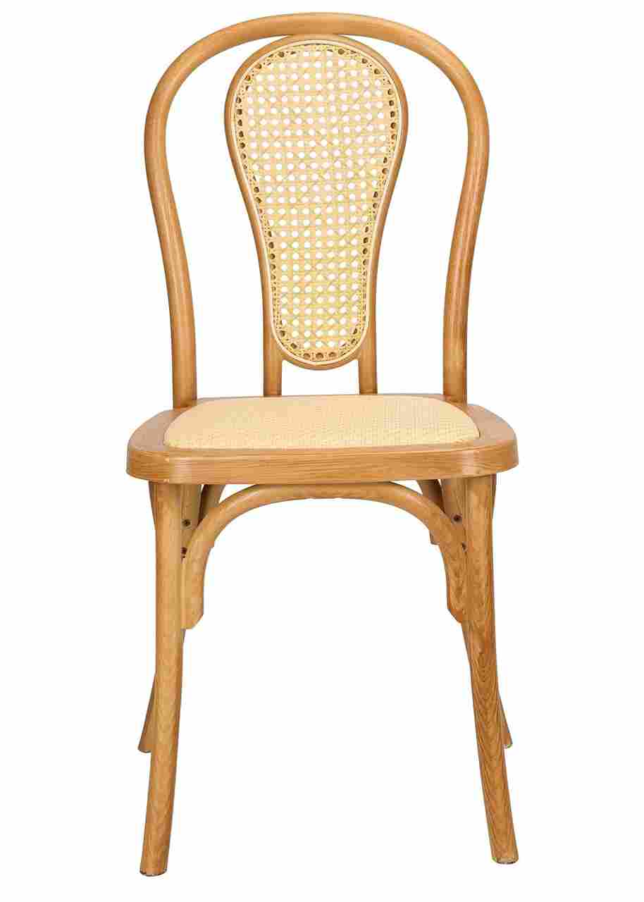 Chivari Bentwood Resin Natural Rattan Standard Square Seat with Rattan Back CBRN-RR-ZG-T