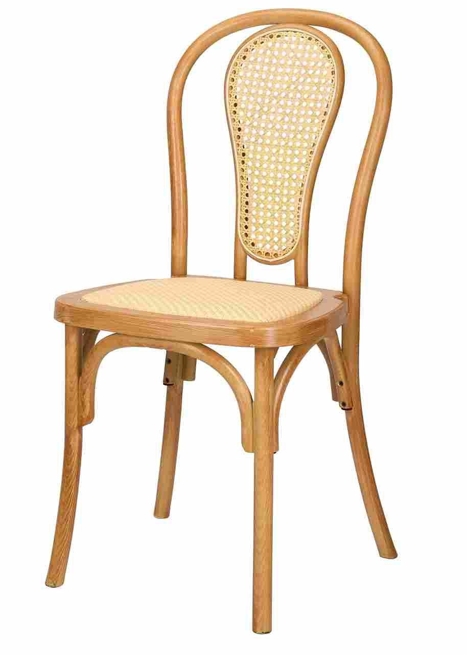 Chivari Bentwood Resin Natural Rattan Standard Square Seat with Rattan Back CBRN-RR-ZG-T