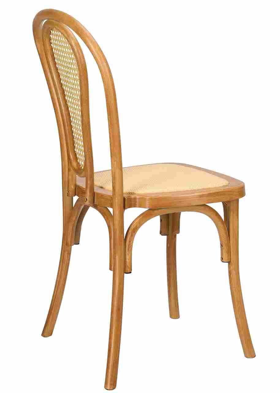 Chivari Bentwood Resin Natural Rattan Standard Square Seat with Rattan Back CBRN-RR-ZG-T