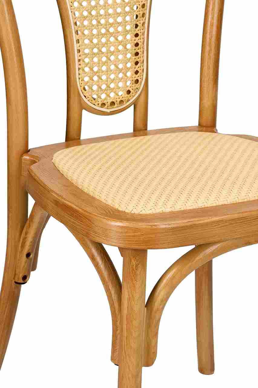 Chivari Bentwood Resin Natural Rattan Standard Square Seat with Rattan Back CBRN-RR-ZG-T