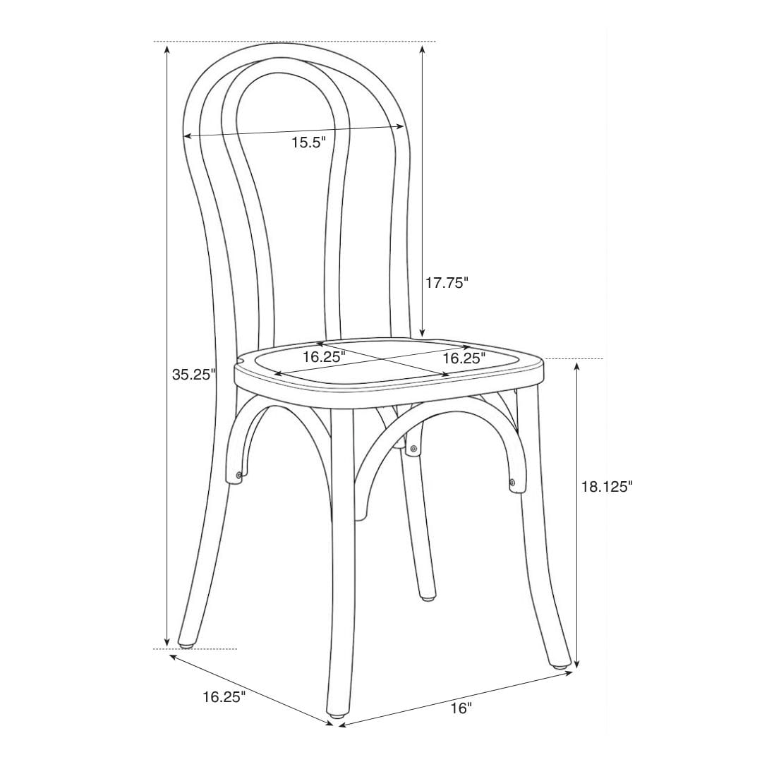 Chivari Black ToughWood™ Bentwood Chair CBWB-ZG-T