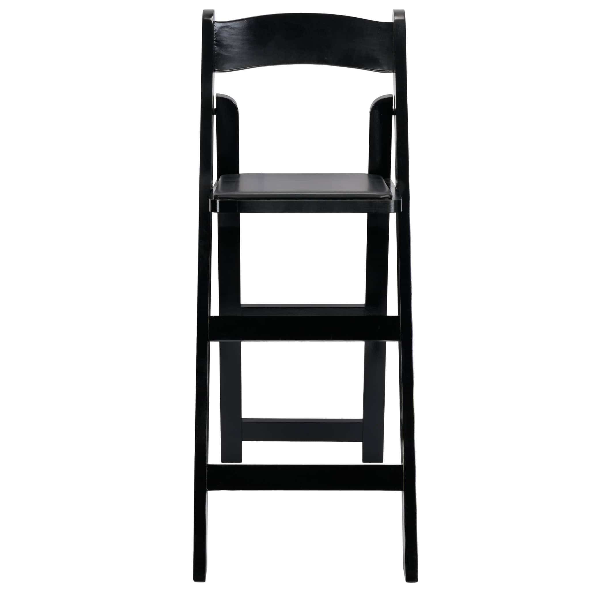 Chivari Black ToughWood™ Folding Bar Stool with Padded Seat BFWB-AX