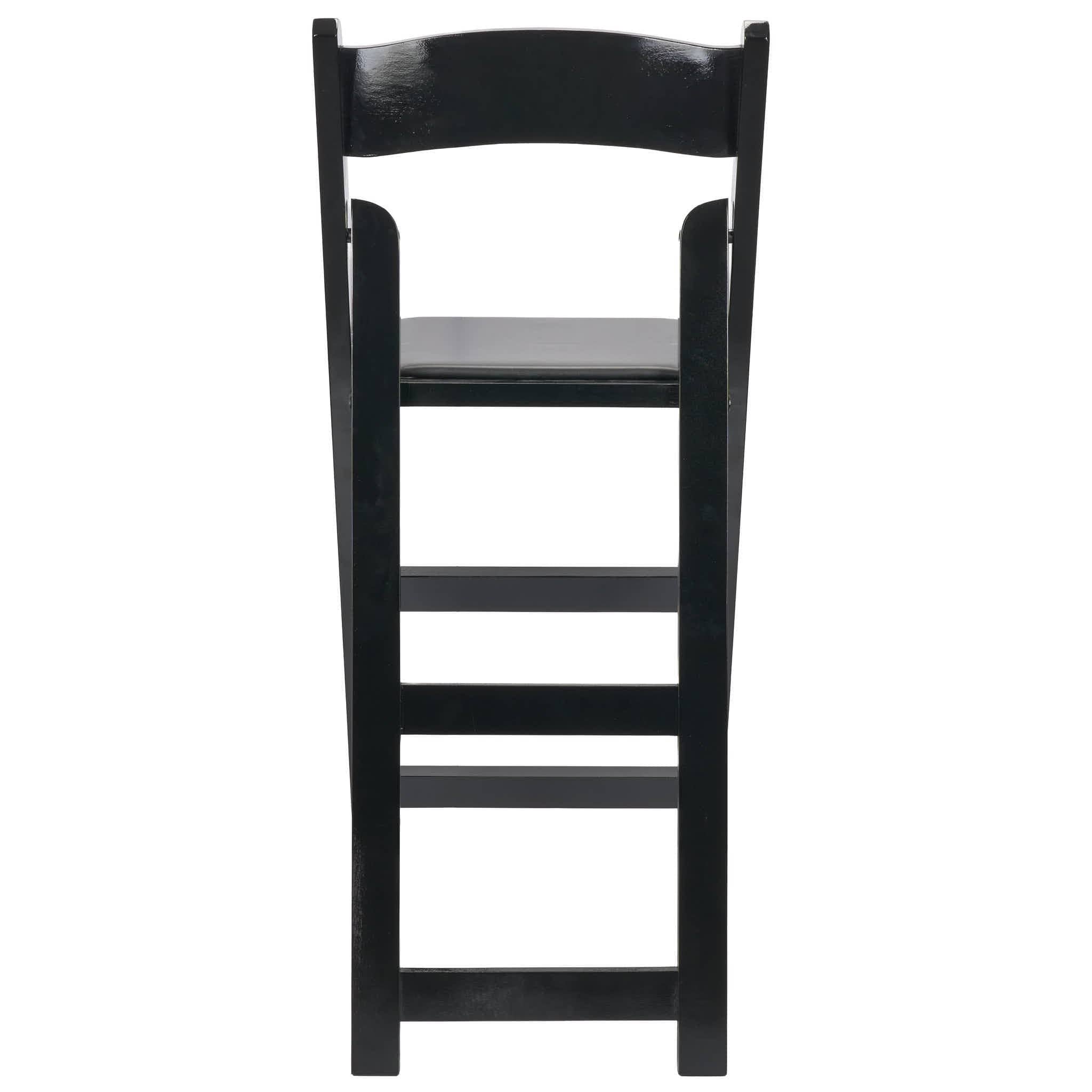 Chivari Black ToughWood™ Folding Bar Stool with Padded Seat BFWB-AX