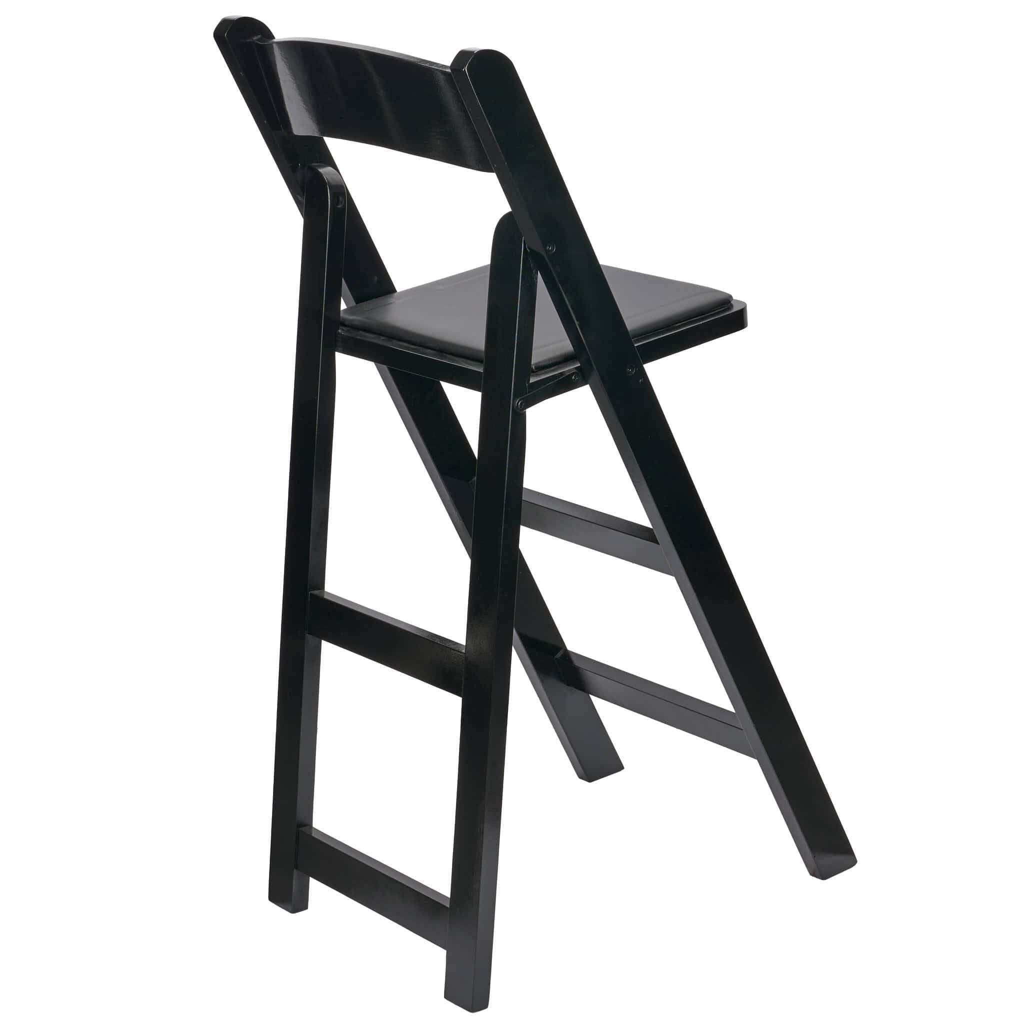 Chivari Black ToughWood™ Folding Bar Stool with Padded Seat BFWB-AX