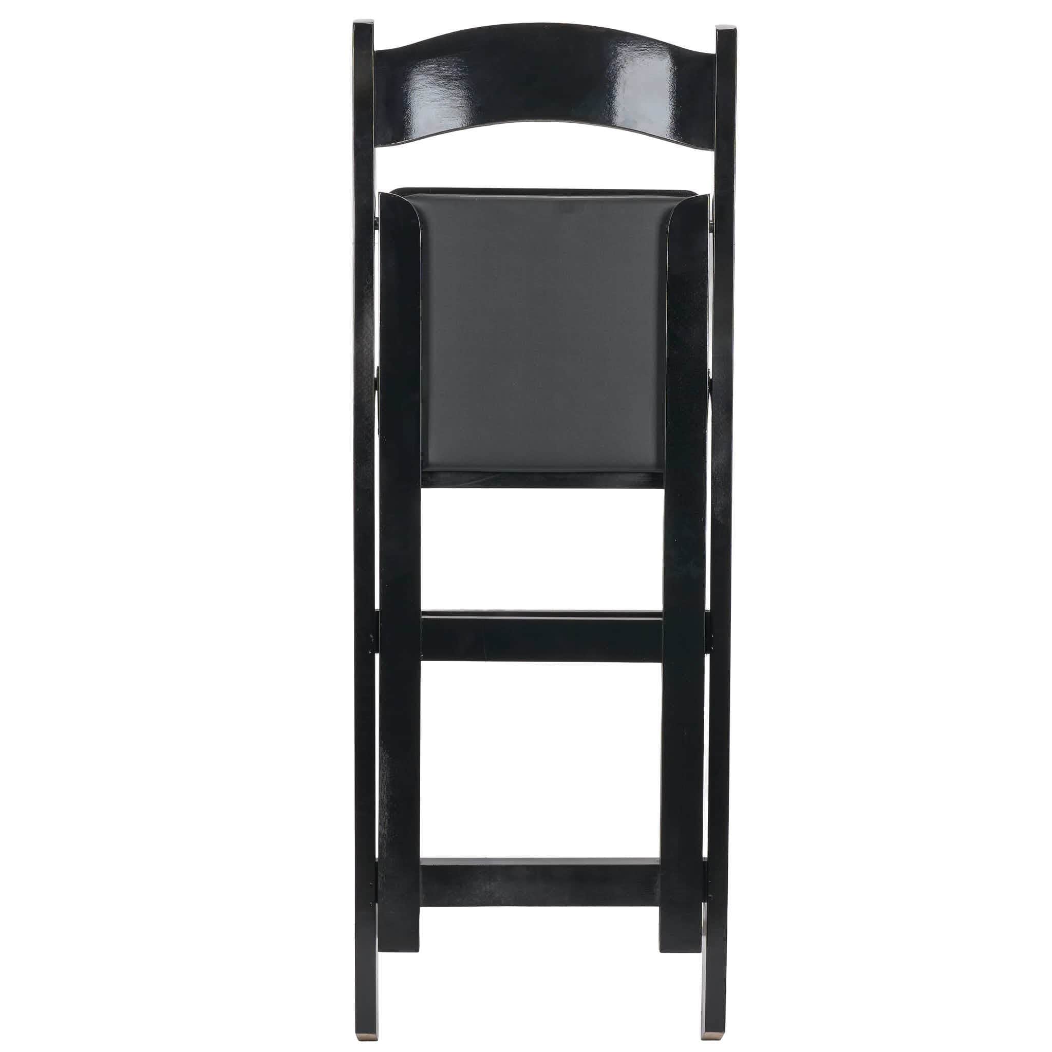 Chivari Black ToughWood™ Folding Bar Stool with Padded Seat BFWB-AX