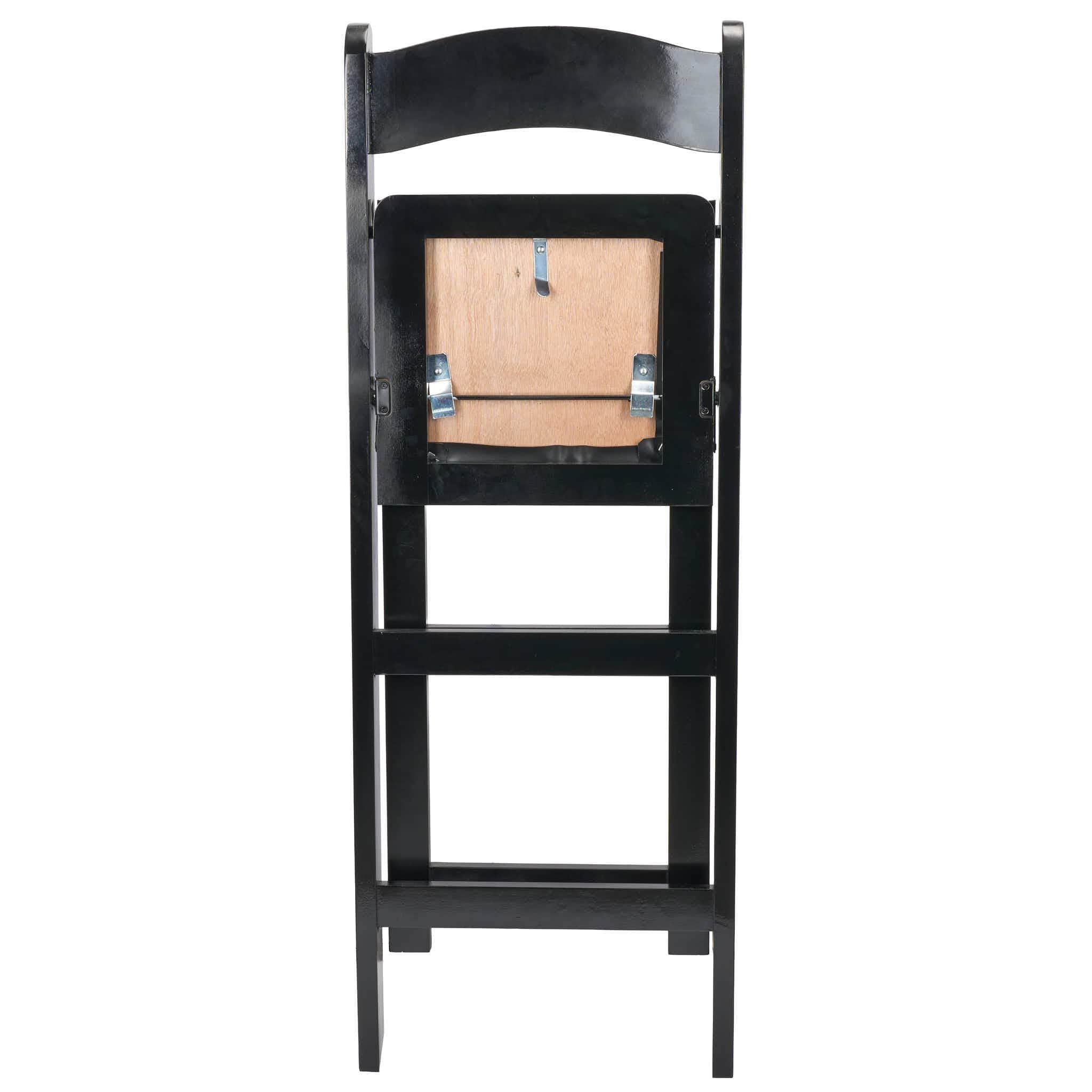 Chivari Black ToughWood™ Folding Bar Stool with Padded Seat BFWB-AX