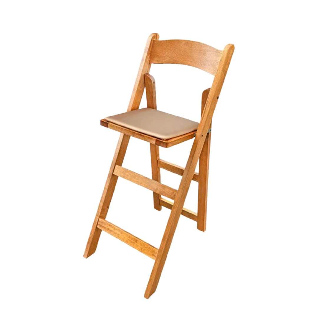 Chivari Chestnut ToughWood™ Folding Bar Stool with Padded Seat BFWC-AX